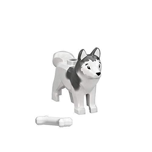 Imagem de Mini Figura de Animal Husky do Ártico para Cães de Trenó com Ossinho (Aprox. Tamanho 2,54cm)