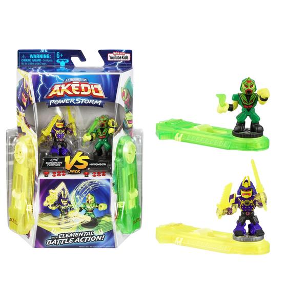 Imagem de Mini Figuras de Ação Battling - Legends of Akedo Powerstorm com 2 Controladores - Shockblade Twinfang x V