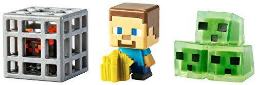 Imagem de Mini Figuras Minecraft 3-Pack, Steve da Fazenda, Aranha Geradora & Cubos de Slime