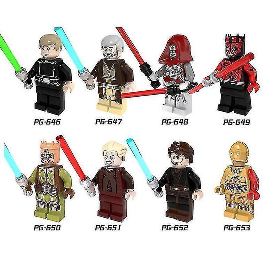 Imagem de Mini Figuras Star Wars - Kit com 8 Blocos de Montar (Luke e Obi-Wan)