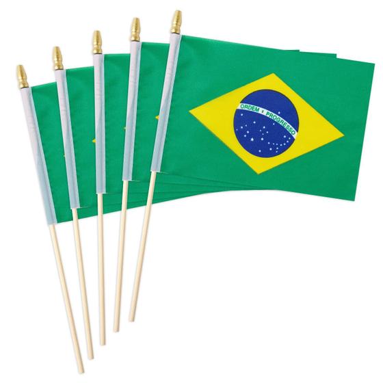 Imagem de Mini Flag Brazil Brazilian Flag, pacote com 25 unidades de madeira