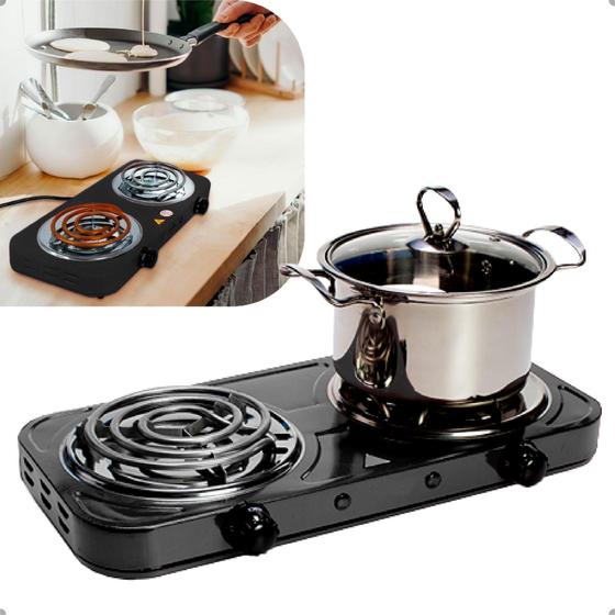 Mini Fogão Elétrico Portátil 2500w Fogareiro 2 Bocas Compacto Linha Premium Menor preço em Mini Fogão Elétrico Portátil 2500w Fogareiro 2 Bocas Compacto Linha Premium