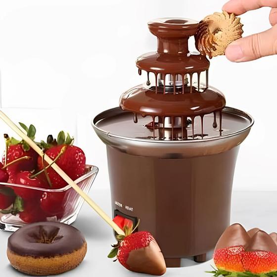 Imagem de Mini Fonte Fondue Cascata Chocolate Torre Portátil Derretido