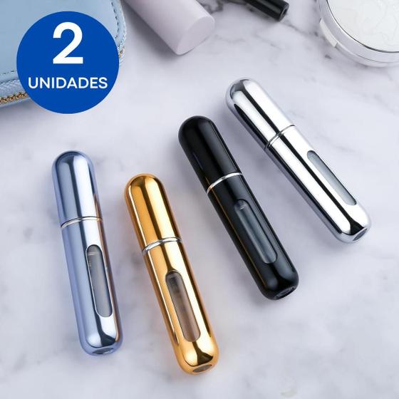 Imagem de Mini Frasco Porta Perfume Portátil 2 Uni Recarregável Bolsa Viagem