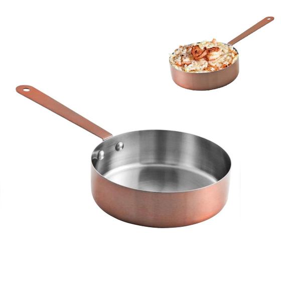 Imagem de Mini Frigideira Servir Molhos Entradas Aço Inox Restaurantes