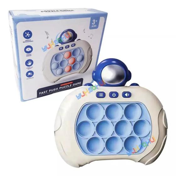 Imagem de Mini Game Console Pop It Eletrônico Brinquedo Fast Push Anti Stress Mini Game Astronauta