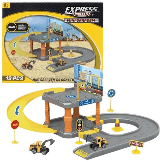 Imagem de Mini Garagem com Carrinho de Construção Express Wheels