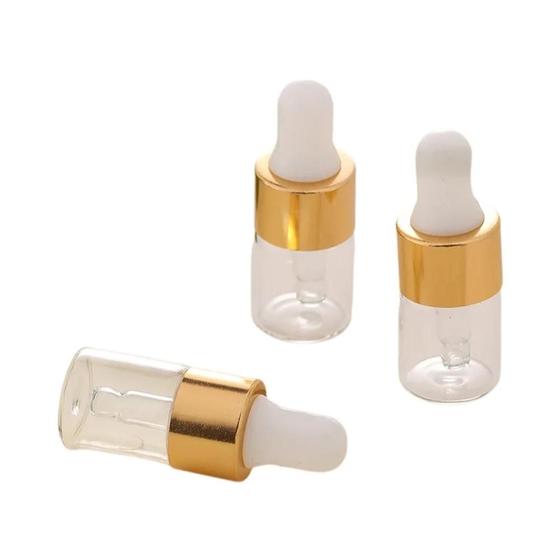 Imagem de Mini Garrafas Conta-gotas De Vidro Transparente 3pcs 2ml Pequenas Garrafas De Viagem De Amostra De