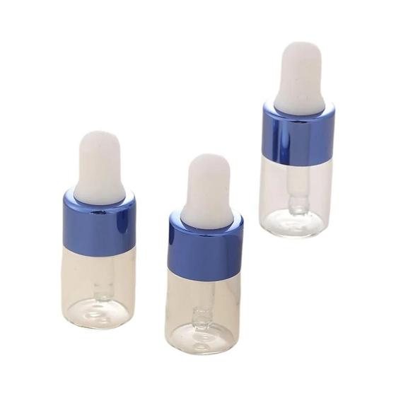 Imagem de Mini Garrafas Conta-gotas De Vidro Transparente 3pcs 2ml Pequenas Garrafas De Viagem De Amostra De