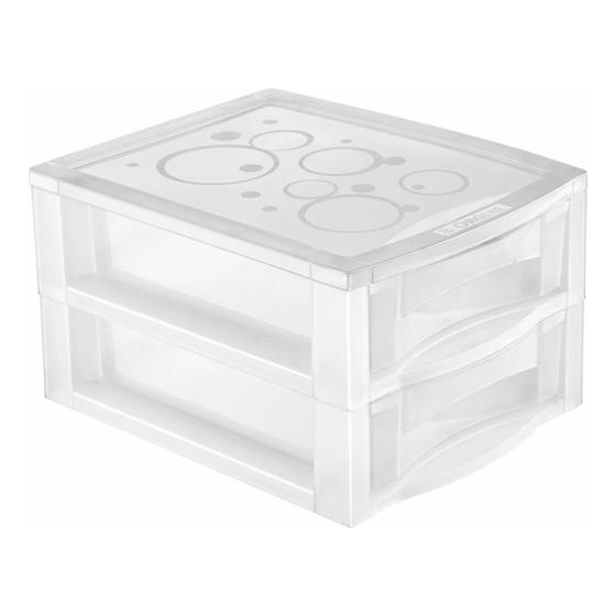 Imagem de Mini Gaveteiro Pequeno Para Organizar com 2 Gavetas Transparente