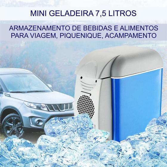 Mini Geladeira Carro Caixa Cooler Portátil 7,5l Frio Quente Menor preço em Mini Geladeira Carro Caixa Cooler Portátil 7,5l Frio Quente