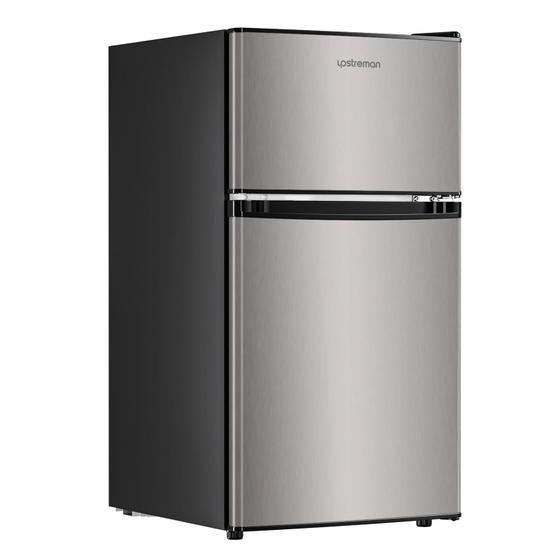 Imagem de Mini Geladeira Upstreman 3,2p³ com Freezer - Aço Inoxidável