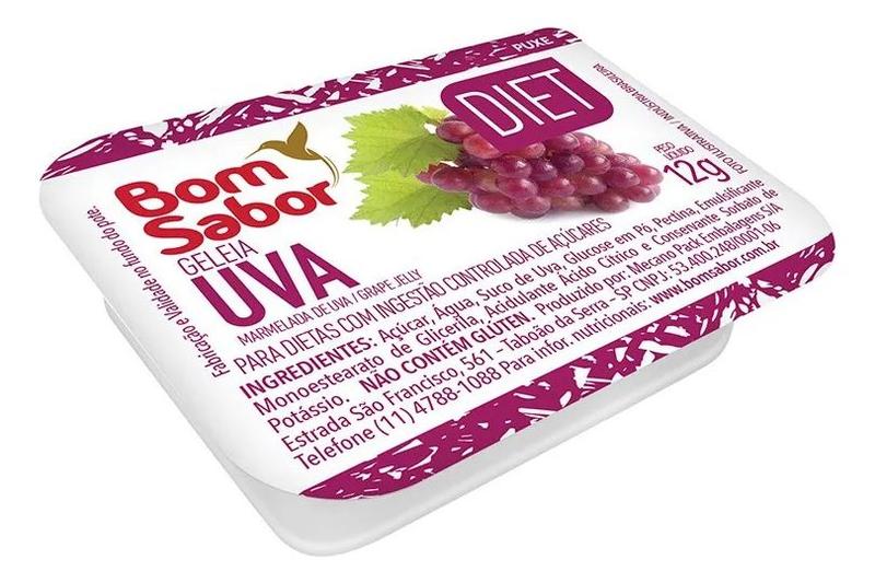 Imagem de Mini Geleia Diet Morango E Uva Bom Sabor Sachê Blister 72