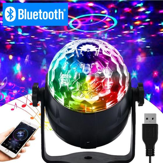 Imagem de Mini Globinho Multi Luzes Coloridas Com Musica Via Bluetooth LEY2165