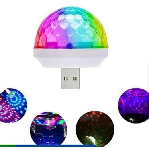 Imagem de Mini Globo Led Colorido Lampada Usb Bola Maluca Celular