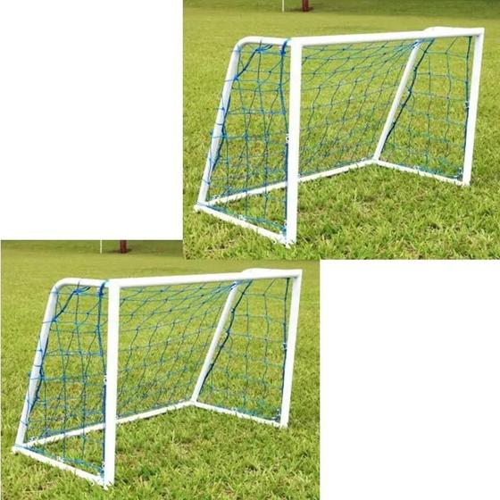 Imagem de Mini Gol Para Futebol Com Rede (Par) 100x70cm Rythmoon