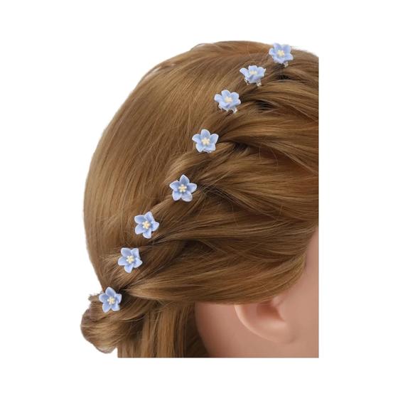 Imagem de Mini Grampos de Cabelo com Flor de Resina - 10 Peças - Estilo Universitário