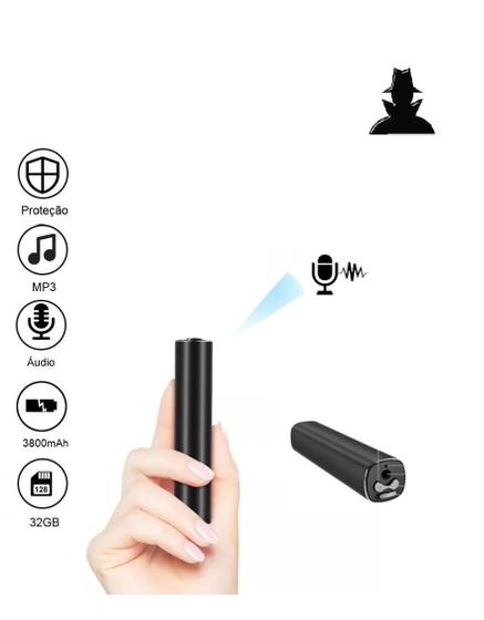 Imagem de Mini Gravador Voz 400 Horas Escuta Espião Áudio Sensor Voz