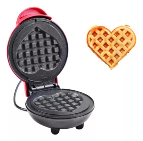 Imagem de Mini Grill Panela Anti-aderente Molde De Coração Waffles
