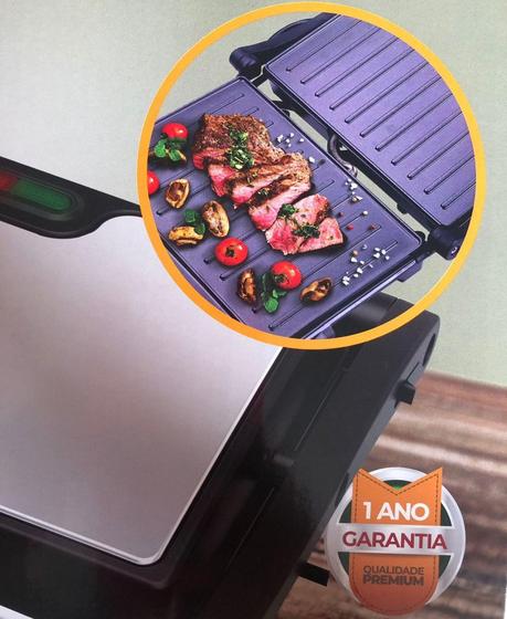 Imagem de Mini Grill Sanduicheira Inox Bak Gourmet 110 750w - MK