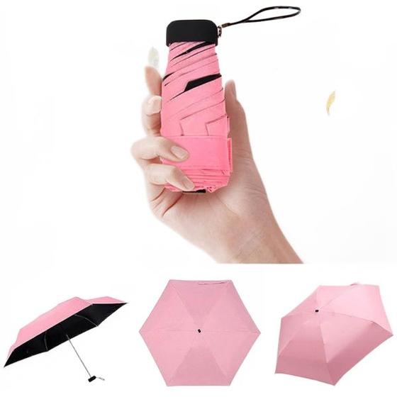 Imagem de Mini guarda-chuva de chuva de bolso Wokex rosa 48,5 cm de largura