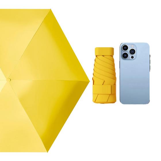 Imagem de Mini Guarda-Chuva de Viagem Tebeban - Leve e Portátil (Amarelo)