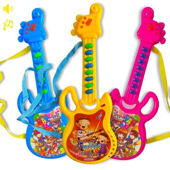 Imagem de Mini Guitarra Musical Brinquedo Infantil Guitarrinha C/ Som