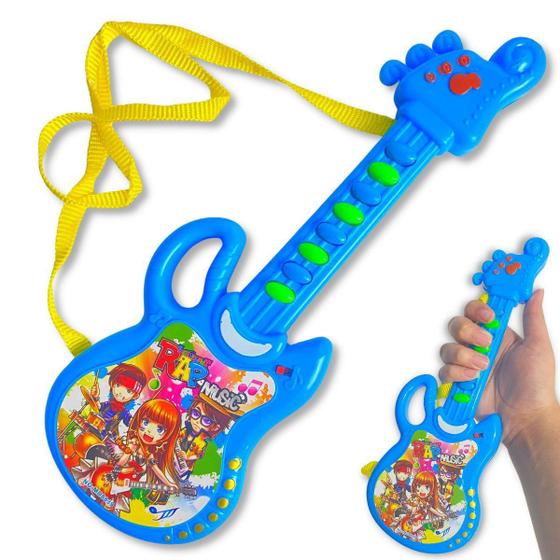 Imagem de Mini Guitarra Musical Brinquedo Infantil Guitarrinha Com Som