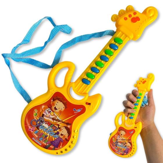 Imagem de Mini Guitarra Musical Brinquedo Infantil Guitarrinha Com Som