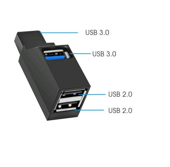 Imagem de MINI HUB USB DE 3 PORTAS: 2.0 ou 3.0