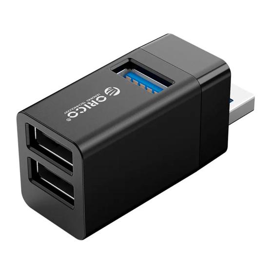 Imagem de Mini Hub USB3.0/2.0 3 em 1 - MINI-U32 - Preto