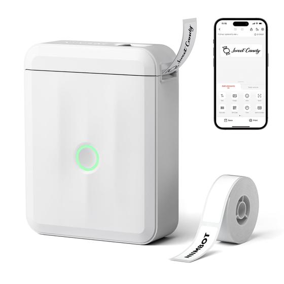 Imagem de Mini Impressora de Etiquetas NIIMBOT D110 com Bluetooth - Fita Branca