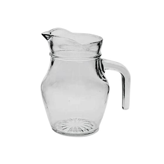 Imagem de Mini Jarra De Vidro Lisa Transparente Com Alça Agua Suco Clássica 500mL