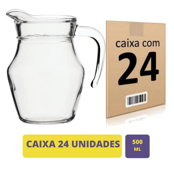 Imagem de Mini Jarra De Vidro Para Sucos E Refrescos 500ml 24 Peças