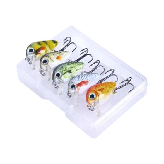 Imagem de Mini Kit De Crankbait 5 Peças 1.5g 3cm Wobblers Artificiais Isca Dura Para Baixo Truta Isca De Pesca