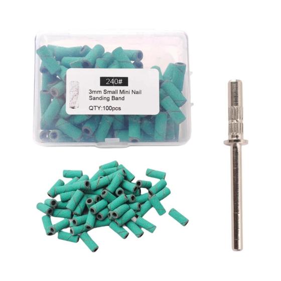 Imagem de Mini Kit de Lixas para Unhas 3,1mm (100 Peças) com Mandril