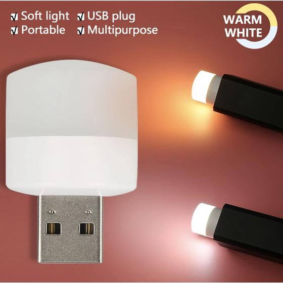 Imagem de Mini Lâmpada De LED USB Noturna Duas Entradas USB Móvel Iluminação Decoração Computador Leitura