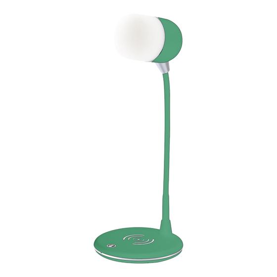 Imagem de Mini Lâmpada de Mesa 3 em 1 com Alto-falante Bluetooth, Carregamento Sem Fio e LED Dimmable