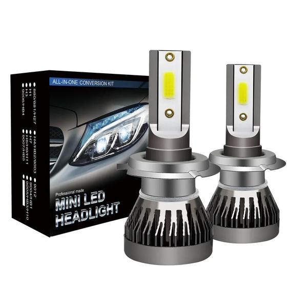 Imagem de Mini Lâmpadas LED H7 H4 H3 H8 H9 H11 9005 9006 9012 para Farol de Carro (2 Peças) - 6000lm 6000k 12v