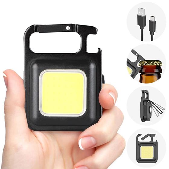 Imagem de Mini Lanterna LED Portátil Recarregável COB Chaveiro Lanternas Com 4 Modos De Luz À Prova D'água