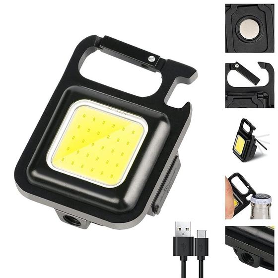 Imagem de Mini Lanterna LED Portátil Recarregável COB Chaveiro Lanternas Com 4 Modos De Luz À Prova D'água