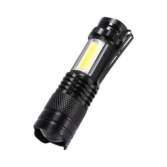 Imagem de Mini Lanterna Led Q5 Portátil Ajustável 2000 Lúmens Zoom Tocha Cob Lâmpada À Prova D'água Para