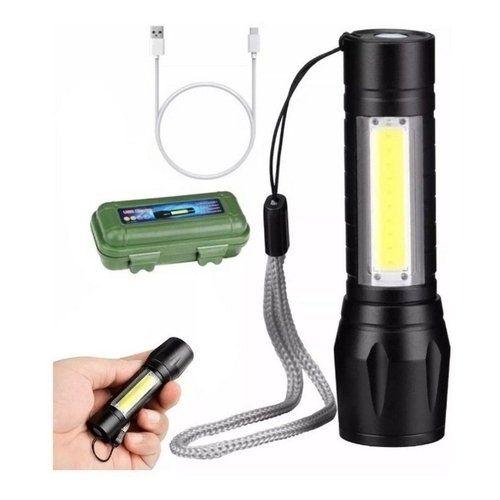 Imagem de Mini Lanterna LED Recarregável Luz Lateral Com Zoom Camping, Trilha, Pesca
