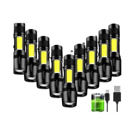 Imagem de Mini Lanterna LED Recarregável Portátil com Zoom COB XPE - Lanterna Tática para Acampamento