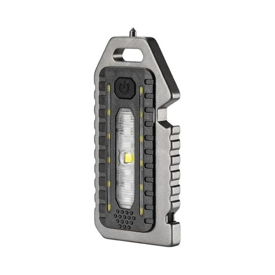 Imagem de Mini Lanterna Recarregável com Chaveiro, LED, Apito e Bateria Embutida - 10W