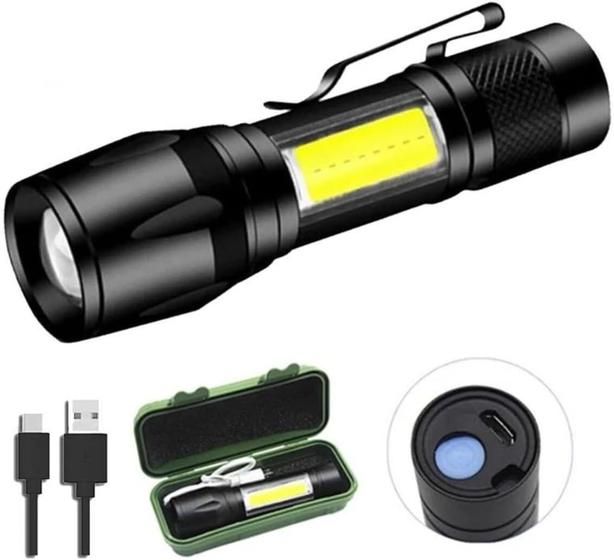 Imagem de Mini Lanterna Tatica Led Alumínio Super Forte Recarregavel Usb