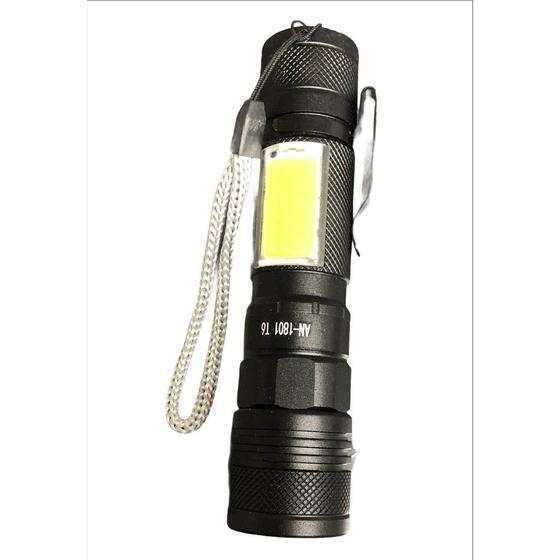 Imagem de Mini Lanterna Tática Led Cree T6 Cob Zoom passeio noturno AN-1801 10W + 5W - oferta!!