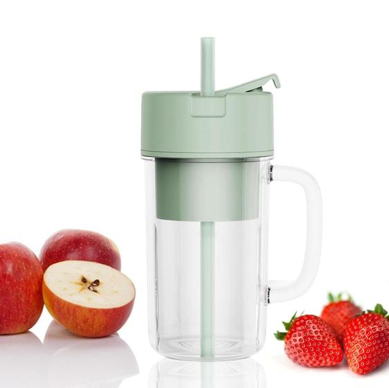 Imagem de Mini Liquidificador Copo com Canudo Mixer Elétrico Batedor Shake Frutas