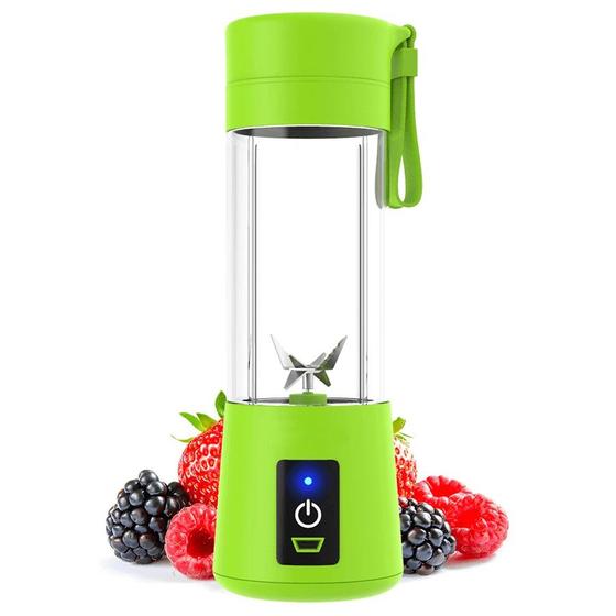 Imagem de Mini Liquidificador Mixer Juice Cup Portatil 320ml USB 6 Lâminas - Juicer - Verde