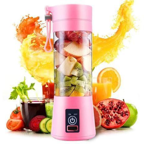 Mini Liquidificador Portátil Recarregável Pratico 6 Lâminas Rosa Menor preço em Mini Liquidificador Portátil Recarregável Pratico 6 Lâminas Rosa